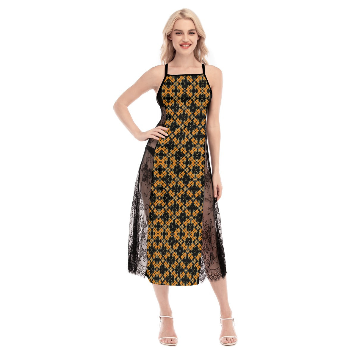 kokorepublic Print Women's Lace Cami Cross Back Dress