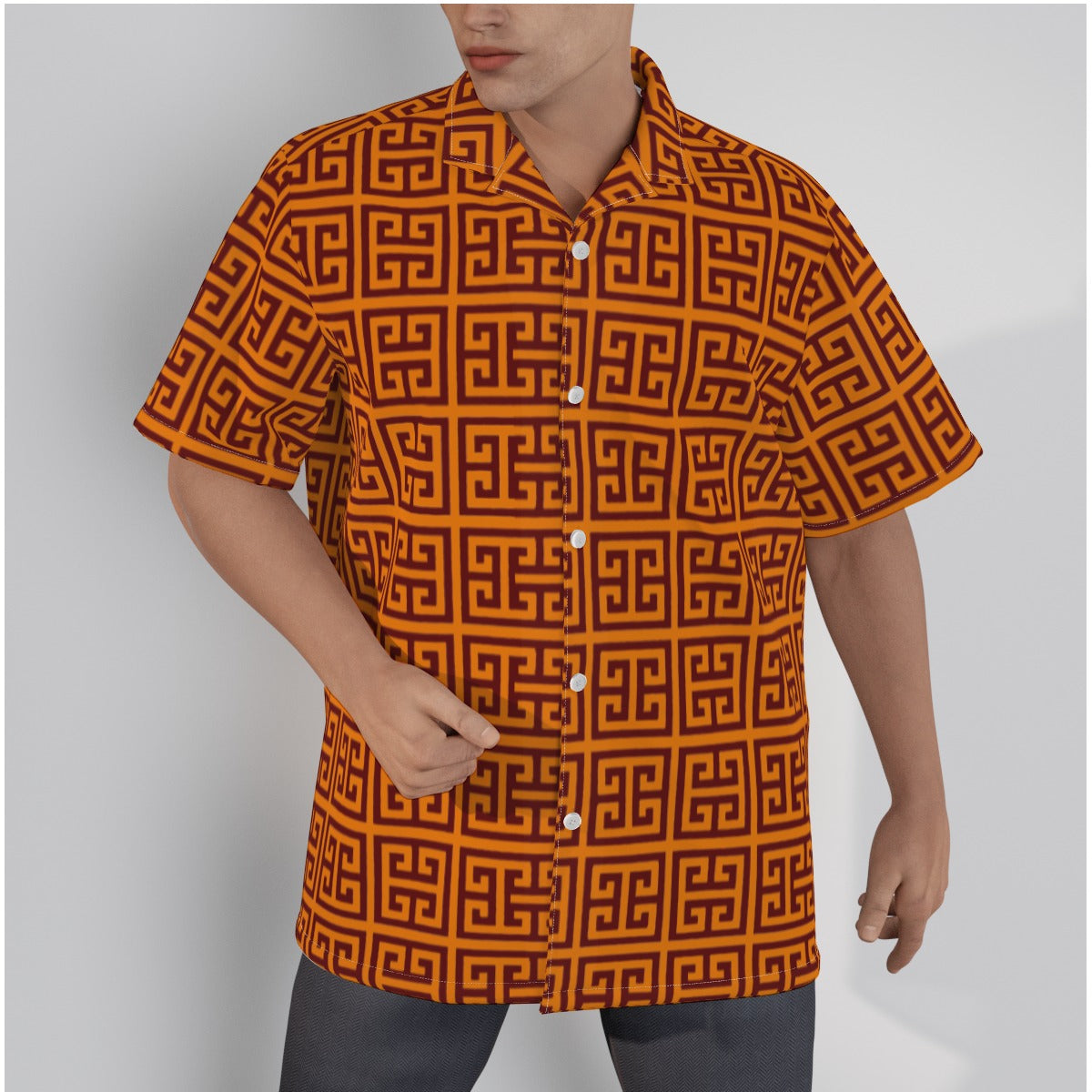 kokorepublic Print Men's Hawaiian Shirt With Button Closure