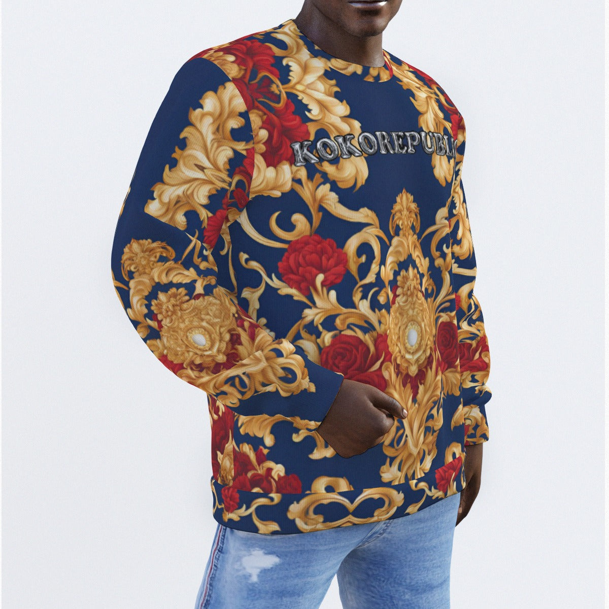 All-Over Print Men's Sweater