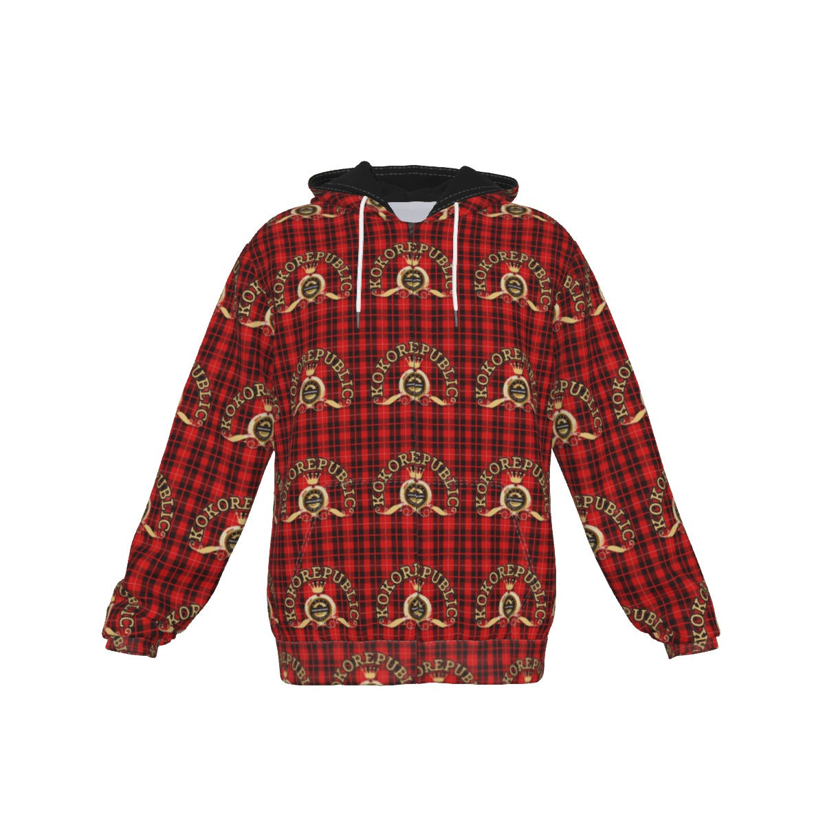 kokorepublic Print Zip Up Hoodie With Pocket