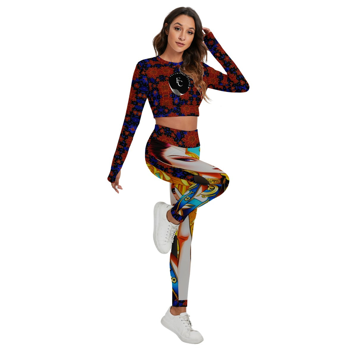 iamfullbreedcustom Print Women's Sport Set With Backless Top And Leggings