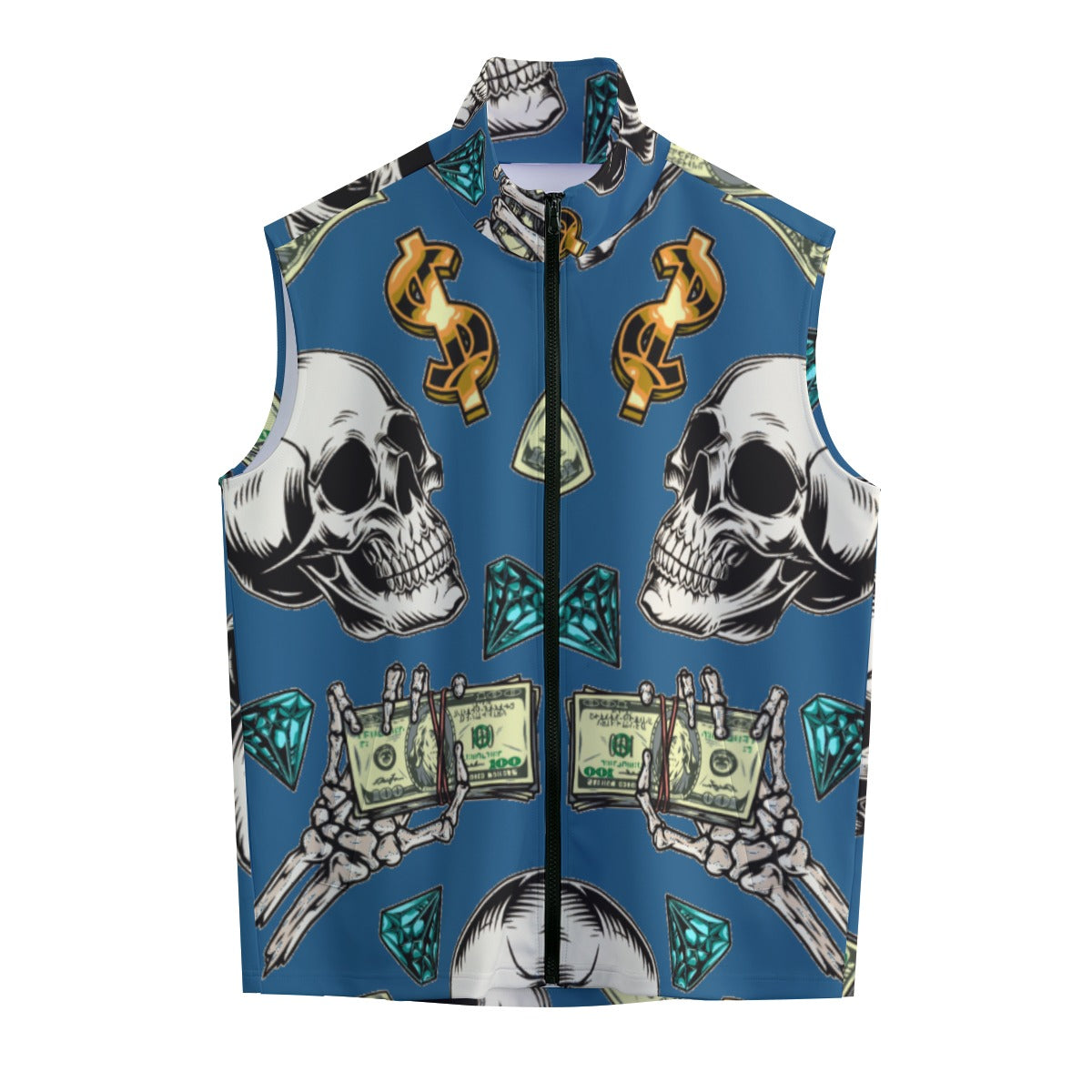 kokorepublic Print Men's Stand-up Collar Vest