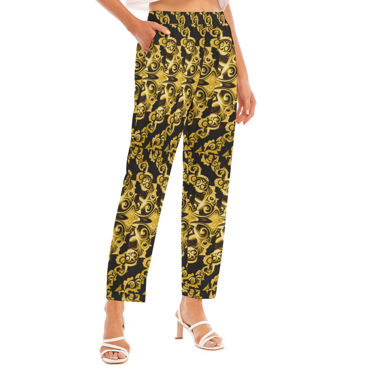 kokorepublic Print Women's Loose Straight-leg Pants