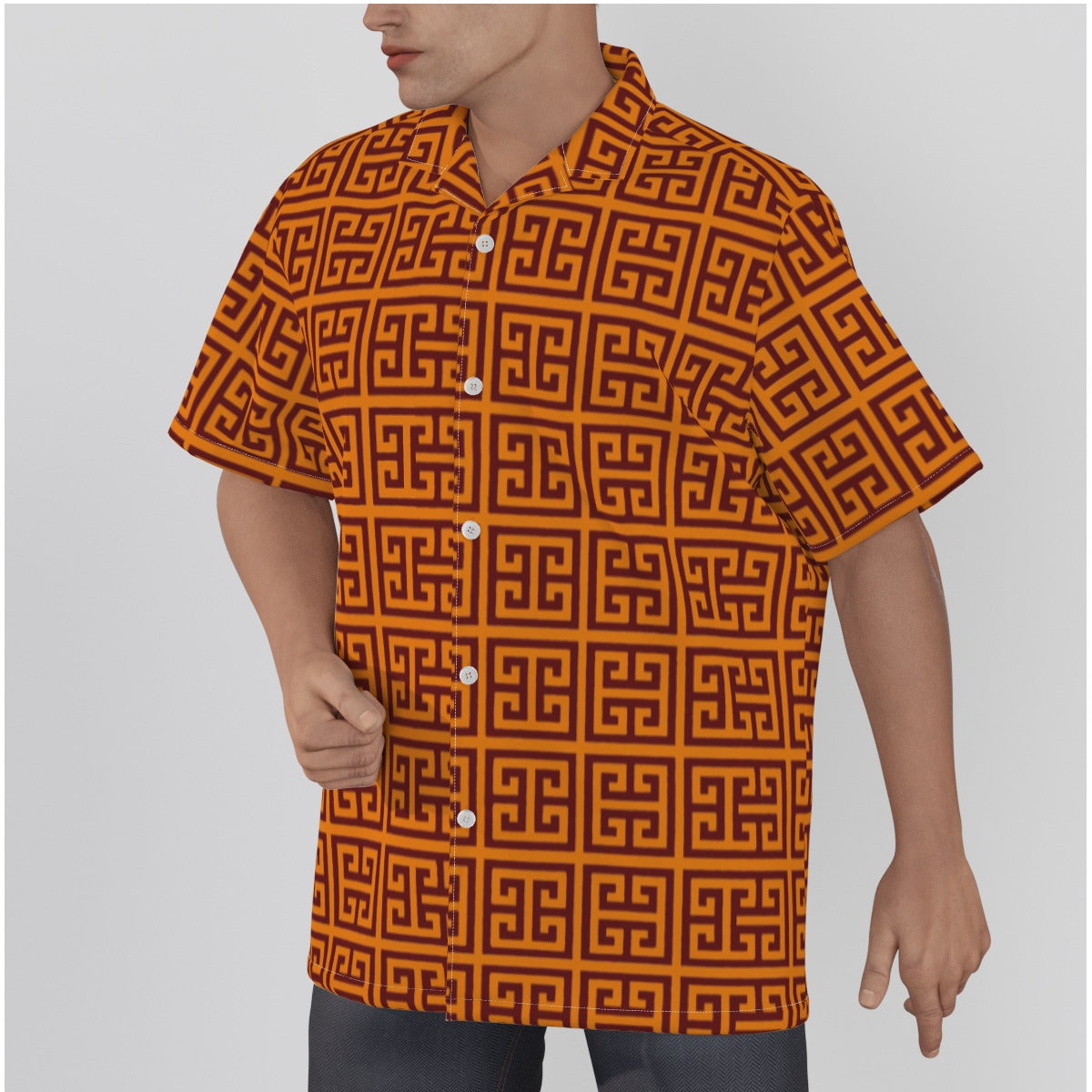 kokorepublic Print Men's Hawaiian Shirt With Button Closure