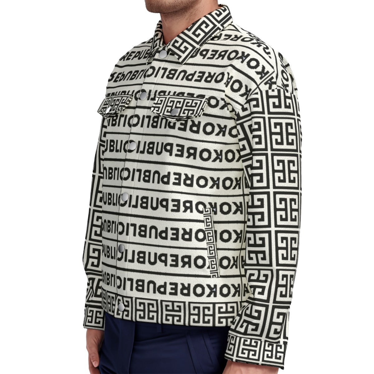 kokorepublic Print Unisex Lapel Jacket | 245GSM Cotton