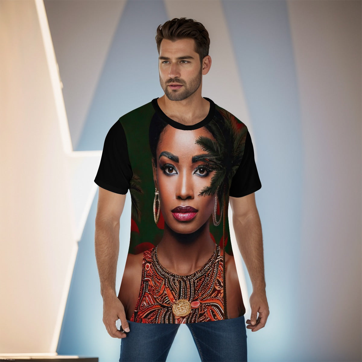 Nollywoodtrend Print Men's O-Neck T-Shirt