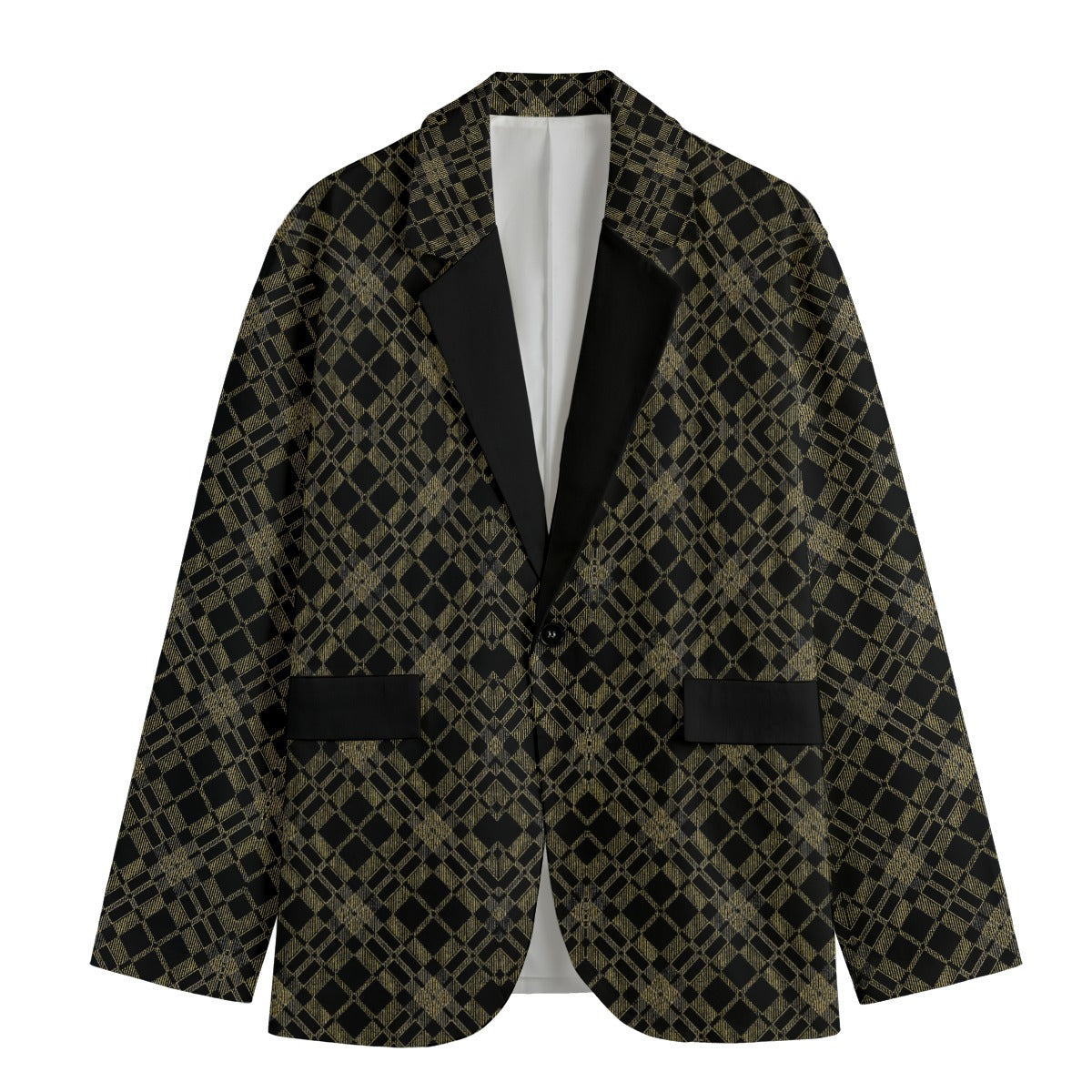 kokorepublic Print Men's Casual Flat Lapel Collar Blazer | 245GSM Cotton