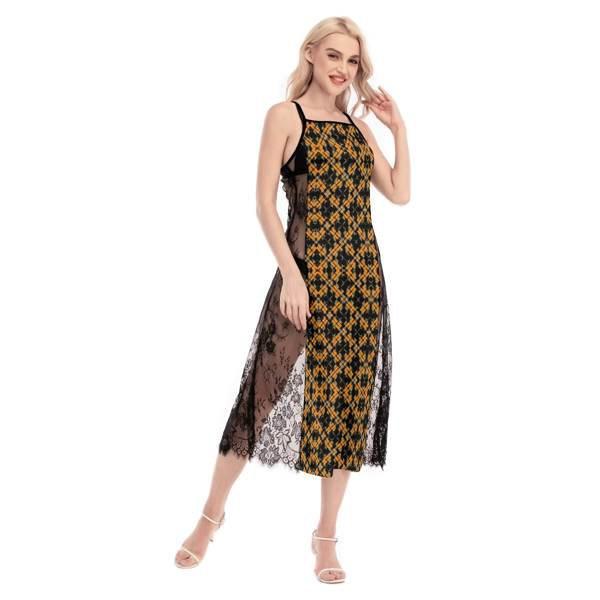 kokorepublic Print Women's Lace Cami Cross Back Dress