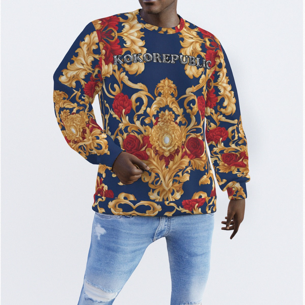 All-Over Print Men's Sweater