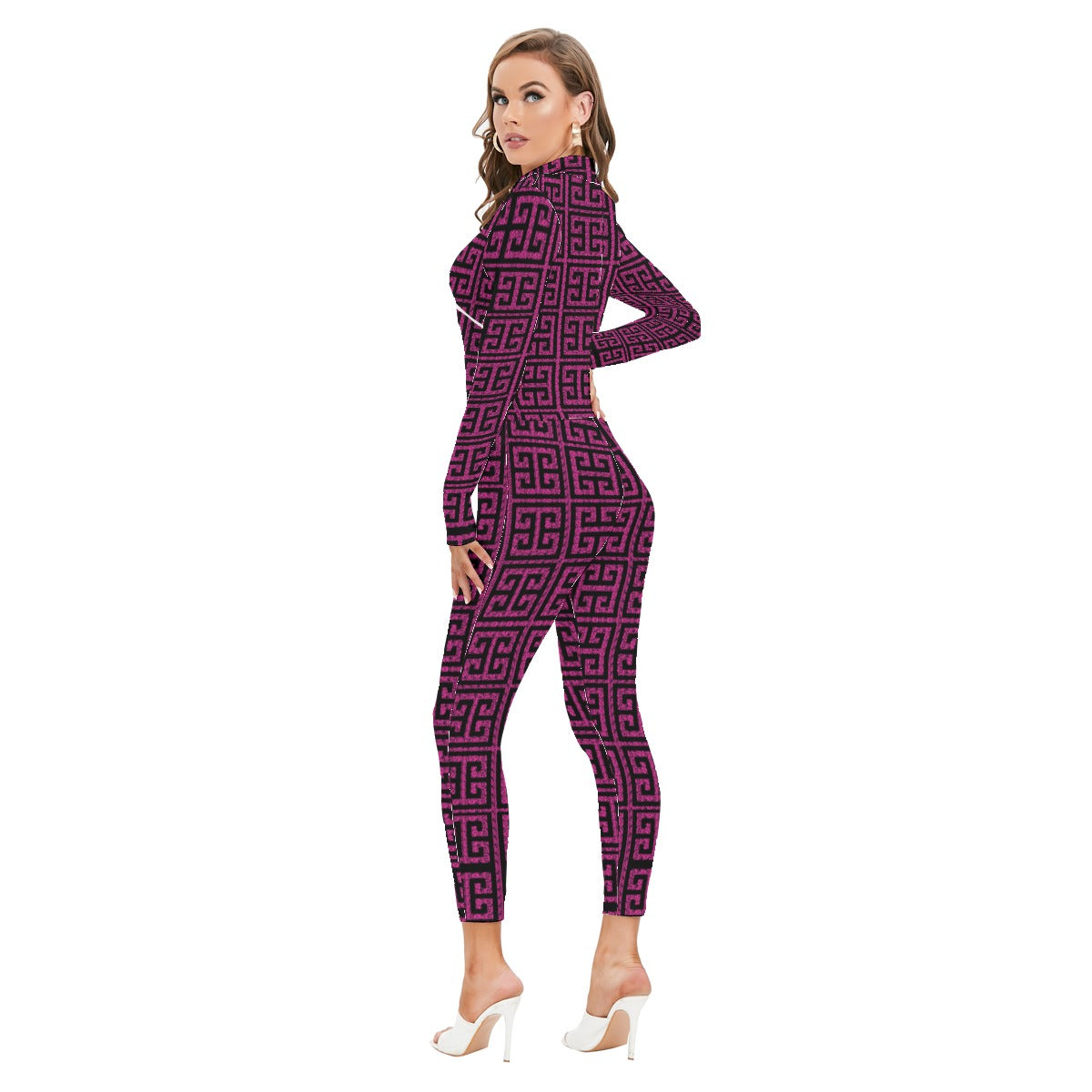 kokorepublics Women's Long-sleeved High-neck Jumpsuit With Zipper