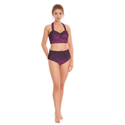 kokorepublic Print Women's Swimsuit Set With Halter