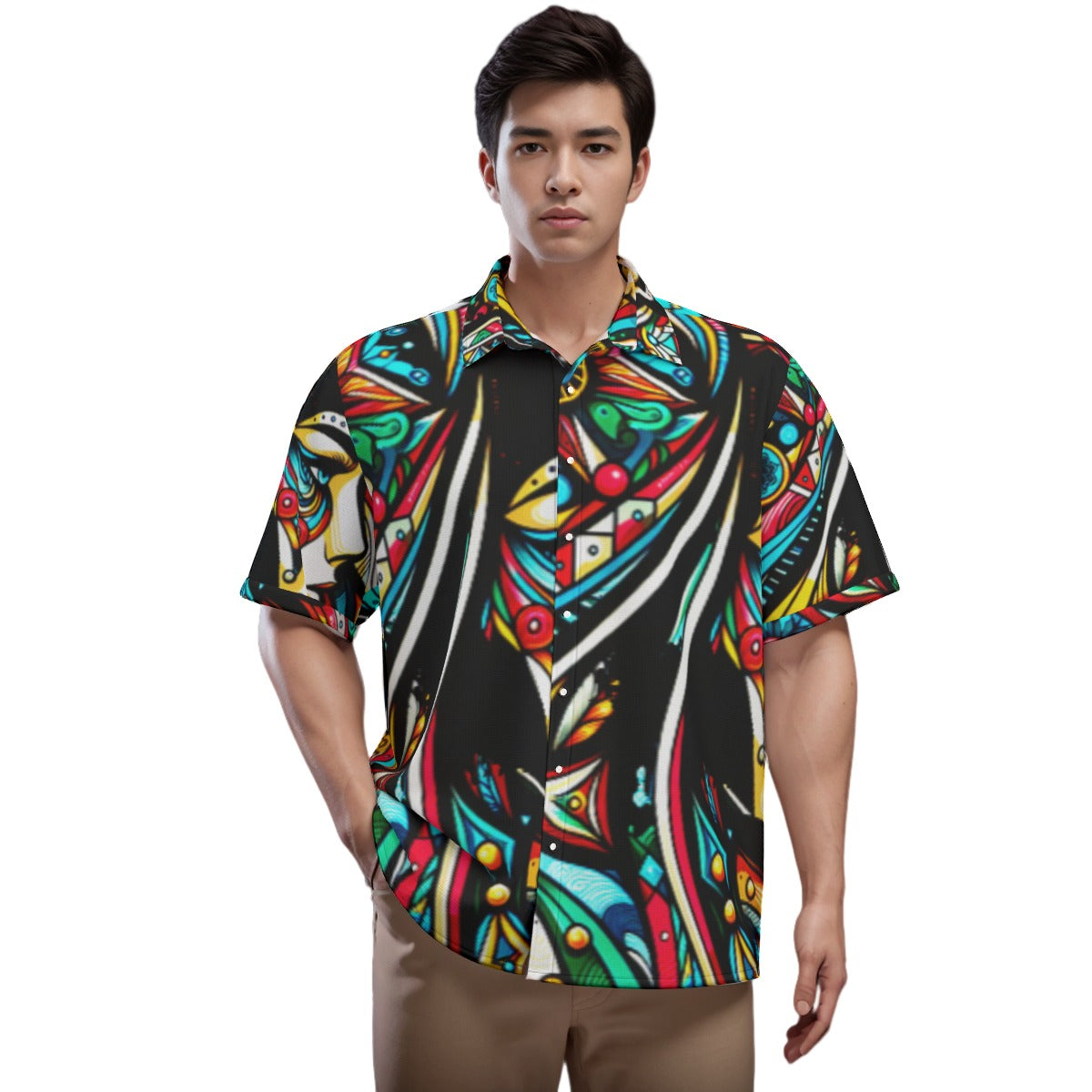 Nollywoodtrend  Print Unisex Shirt With Folding Sleeve