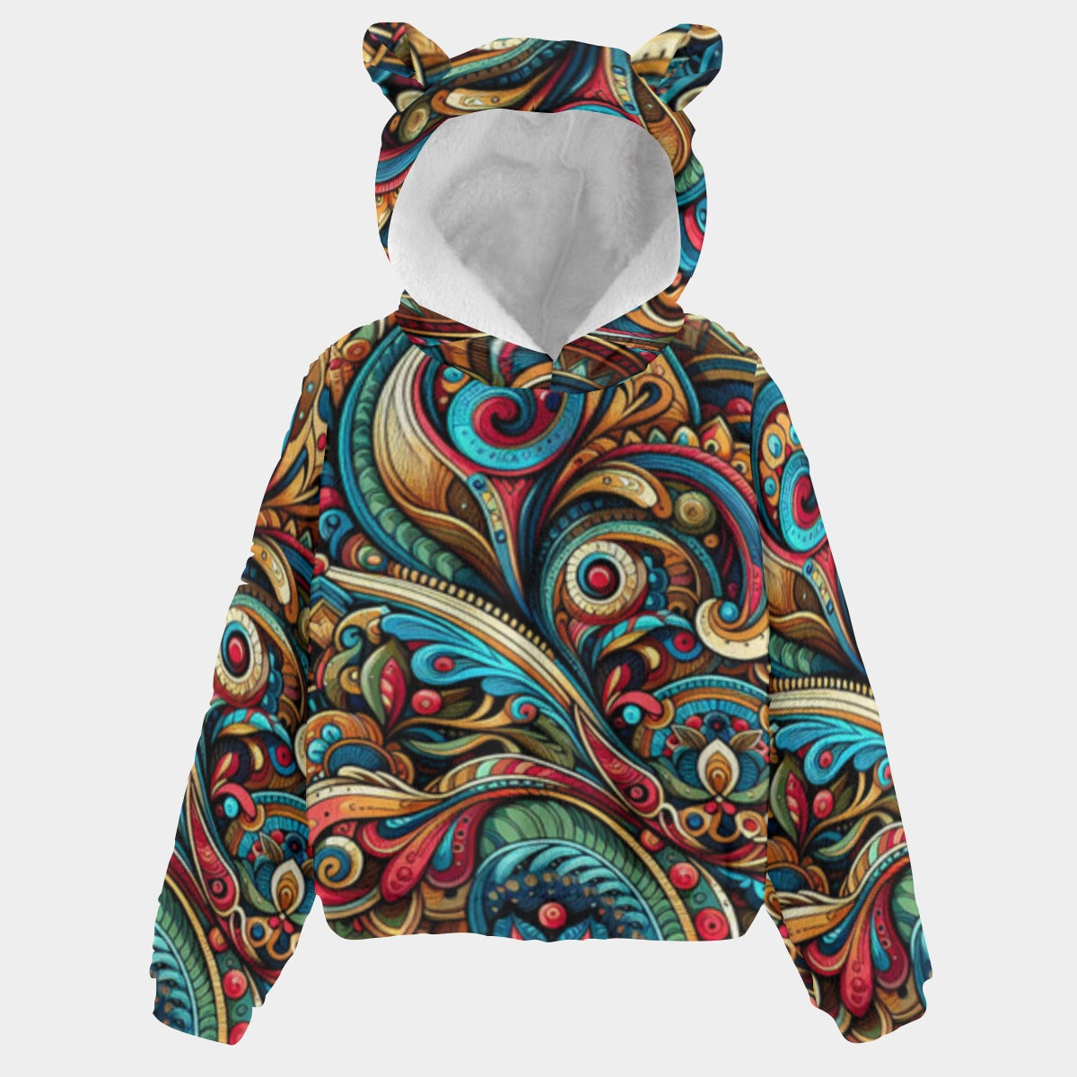 kokorepublic Print Kid’s Borg Fleece Sweatshirt With Ear