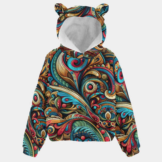 kokorepublic Print Kid’s Borg Fleece Sweatshirt With Ear