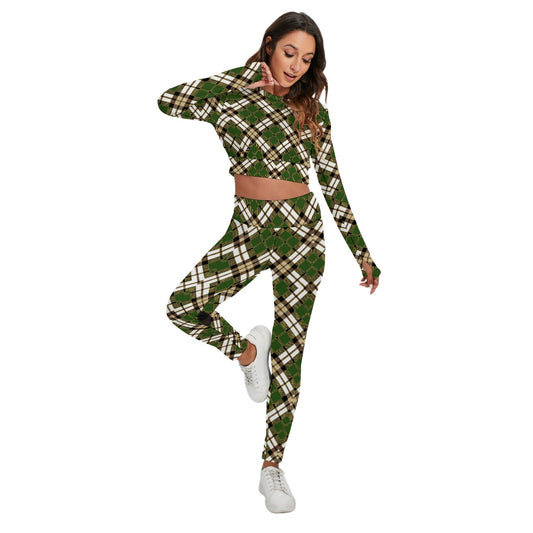 Fullbreedcustom Print Women's Sport Set With Backless Top And Leggings