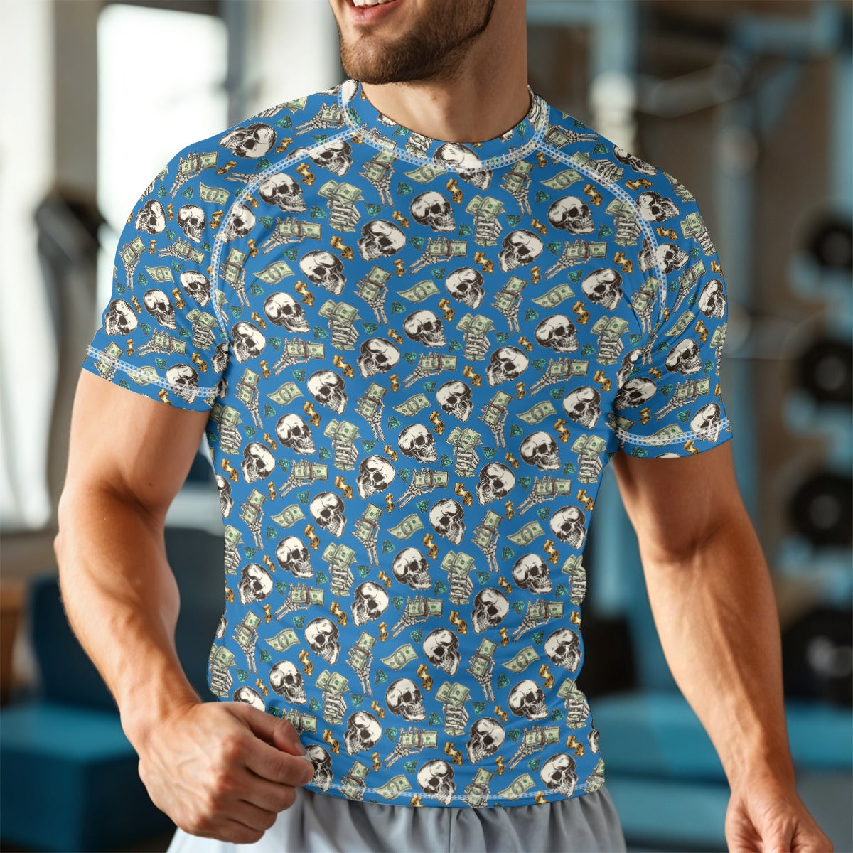 kokorepublic Print Unisex Yoga Sports Short Sleeve T-Shirt