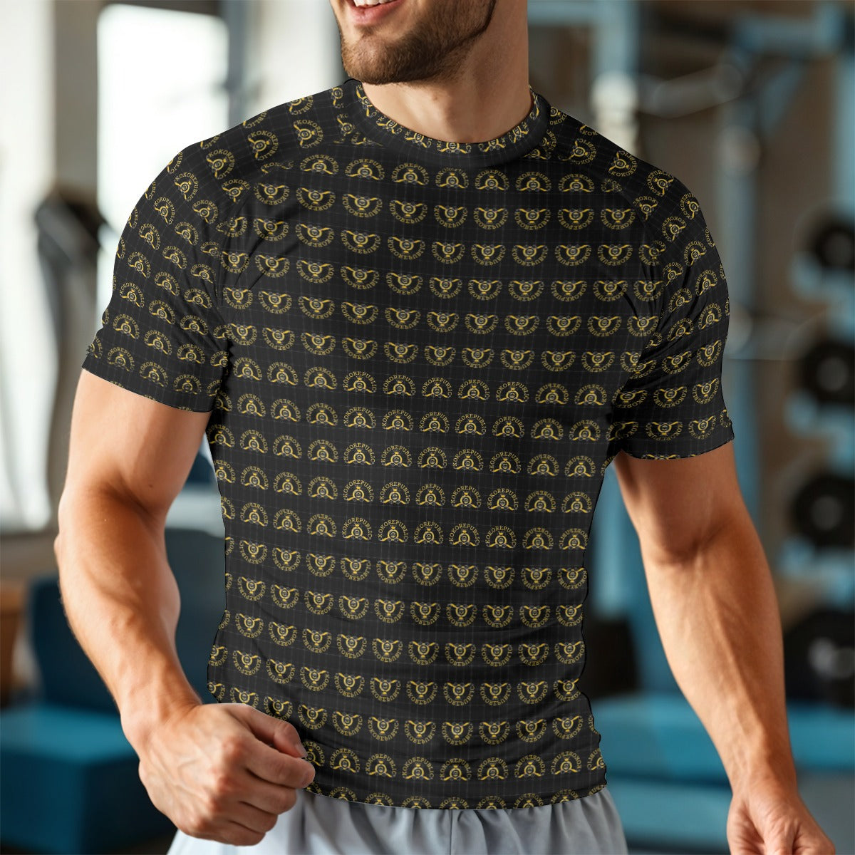 kokorepublic Print Unisex Yoga Sports Short Sleeve T-Shirt
