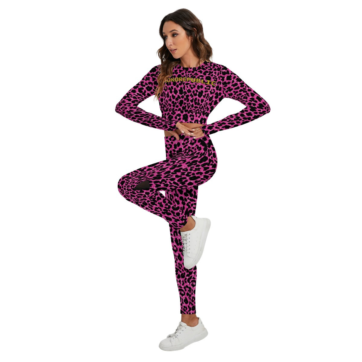 Kokorepublic  Print Women's Sport Set With Backless Top And Leggings