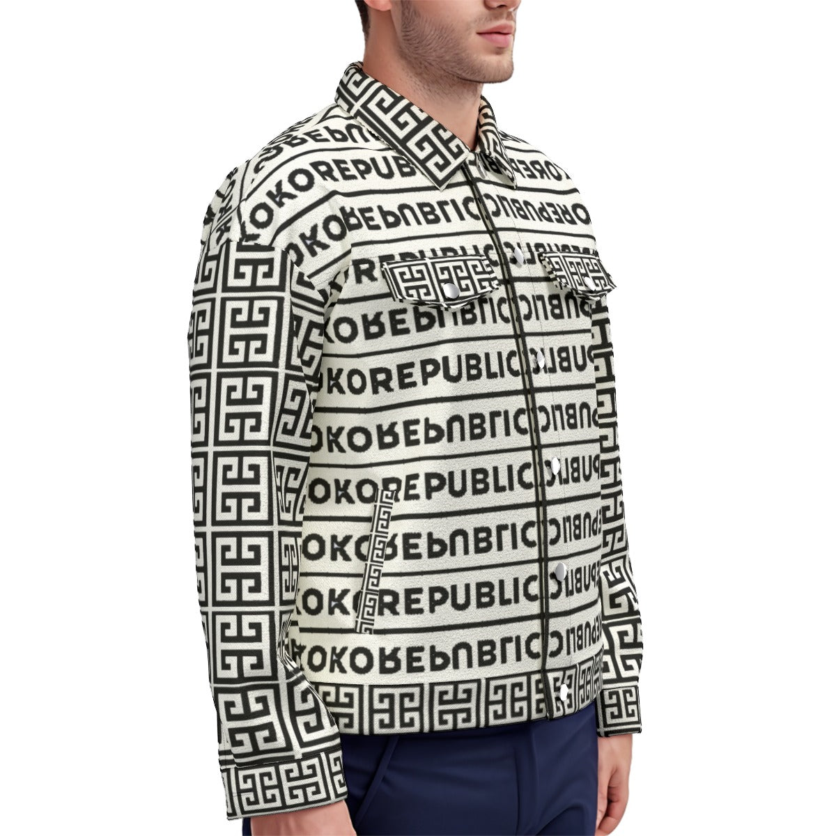 kokorepublic Print Unisex Lapel Jacket | 245GSM Cotton