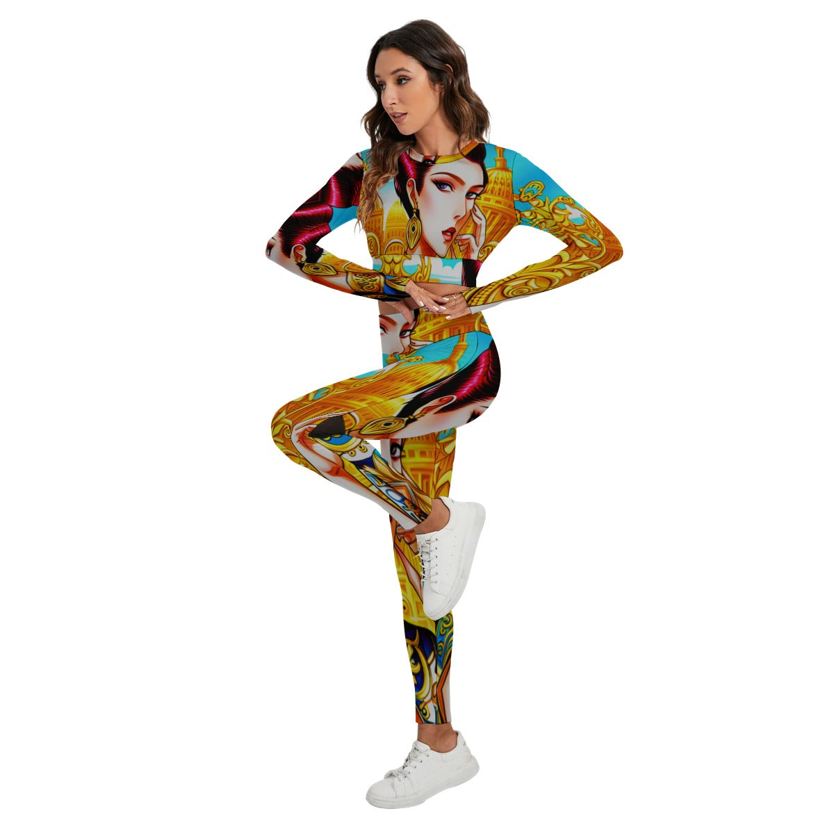 Kokorepublic   Print Women's Sport Set With Backless Top And Leggings
