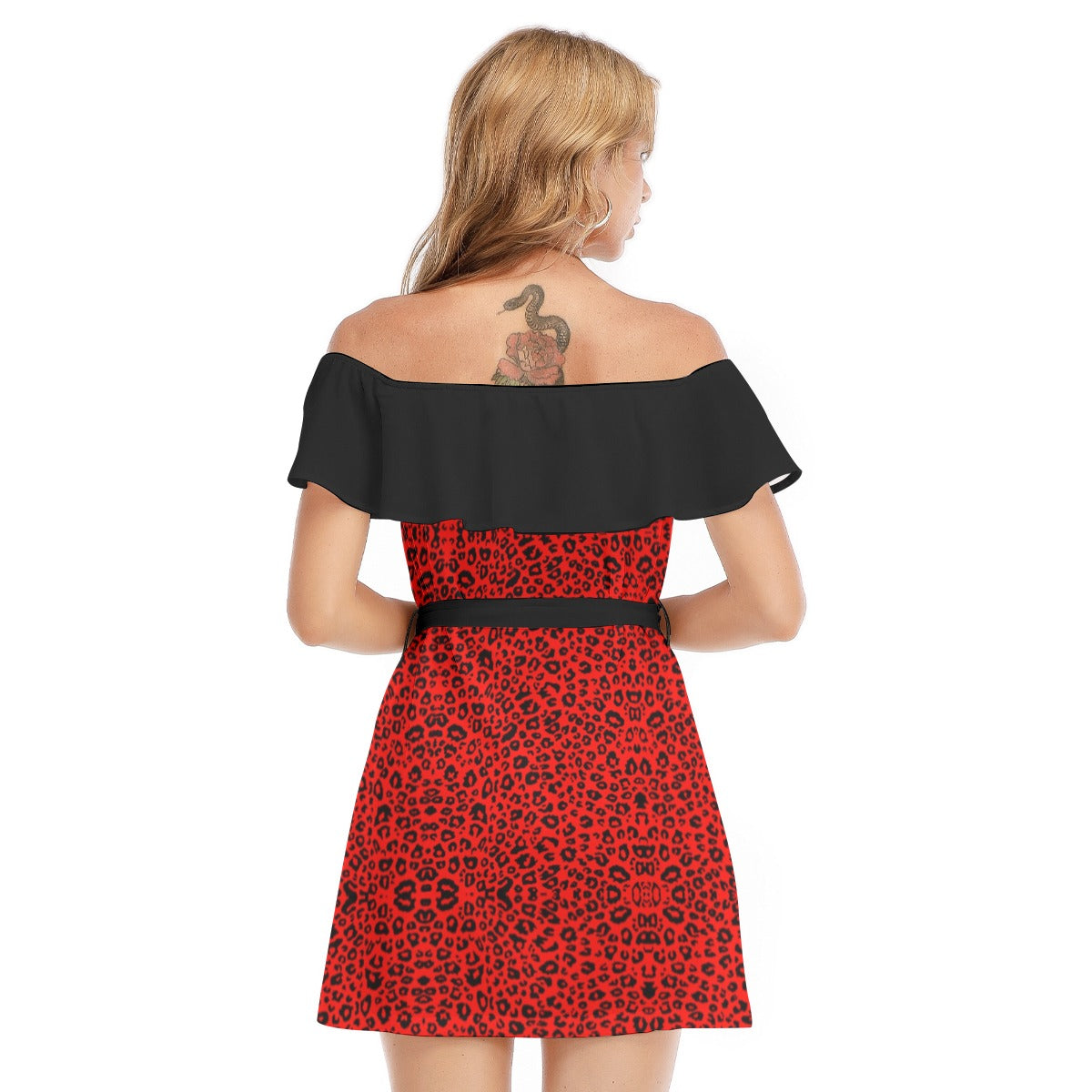 kokorepublic  Women's Off-shoulder Dress With Ruffle