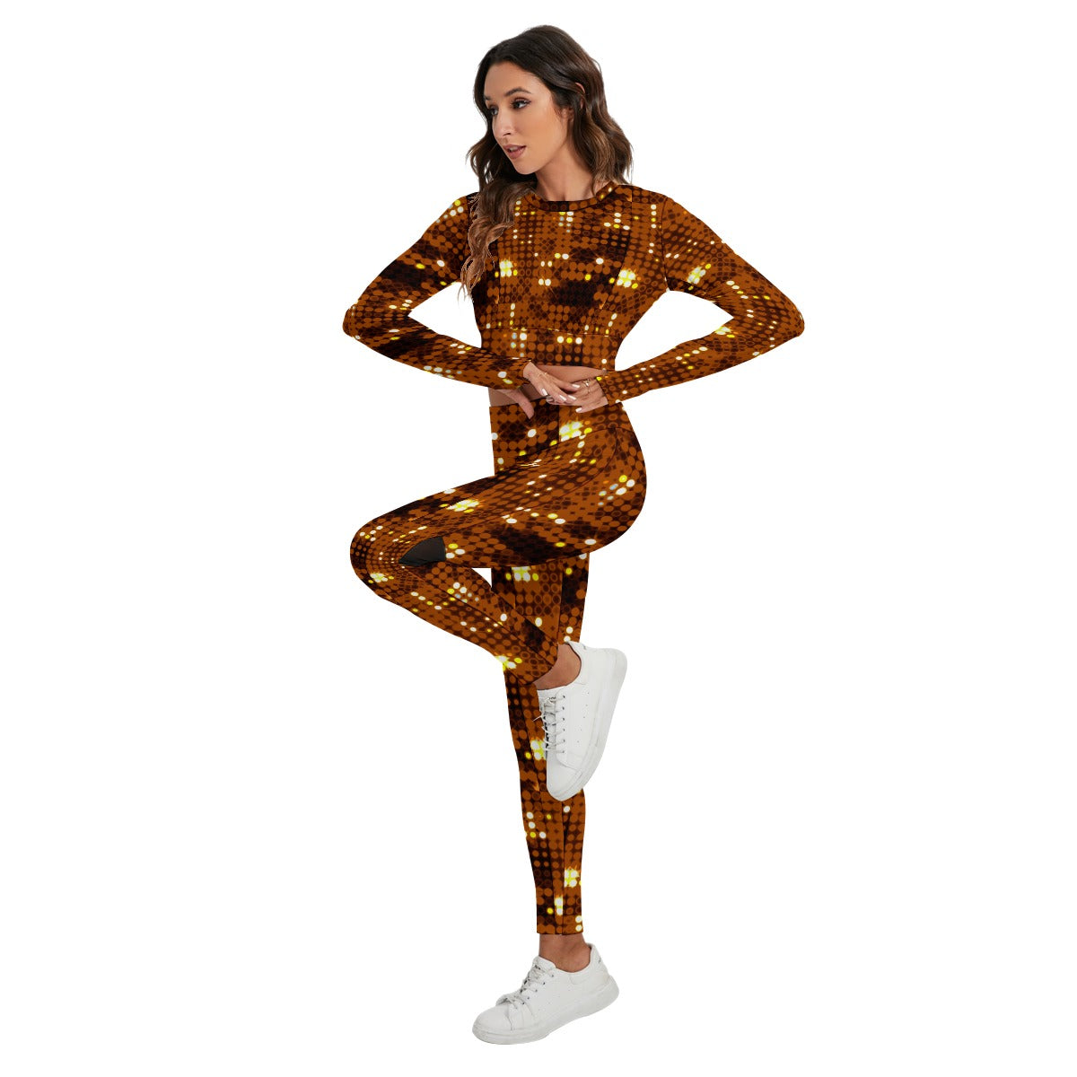 Kokorepublic  Print Women's Sport Set With Backless Top And Leggings