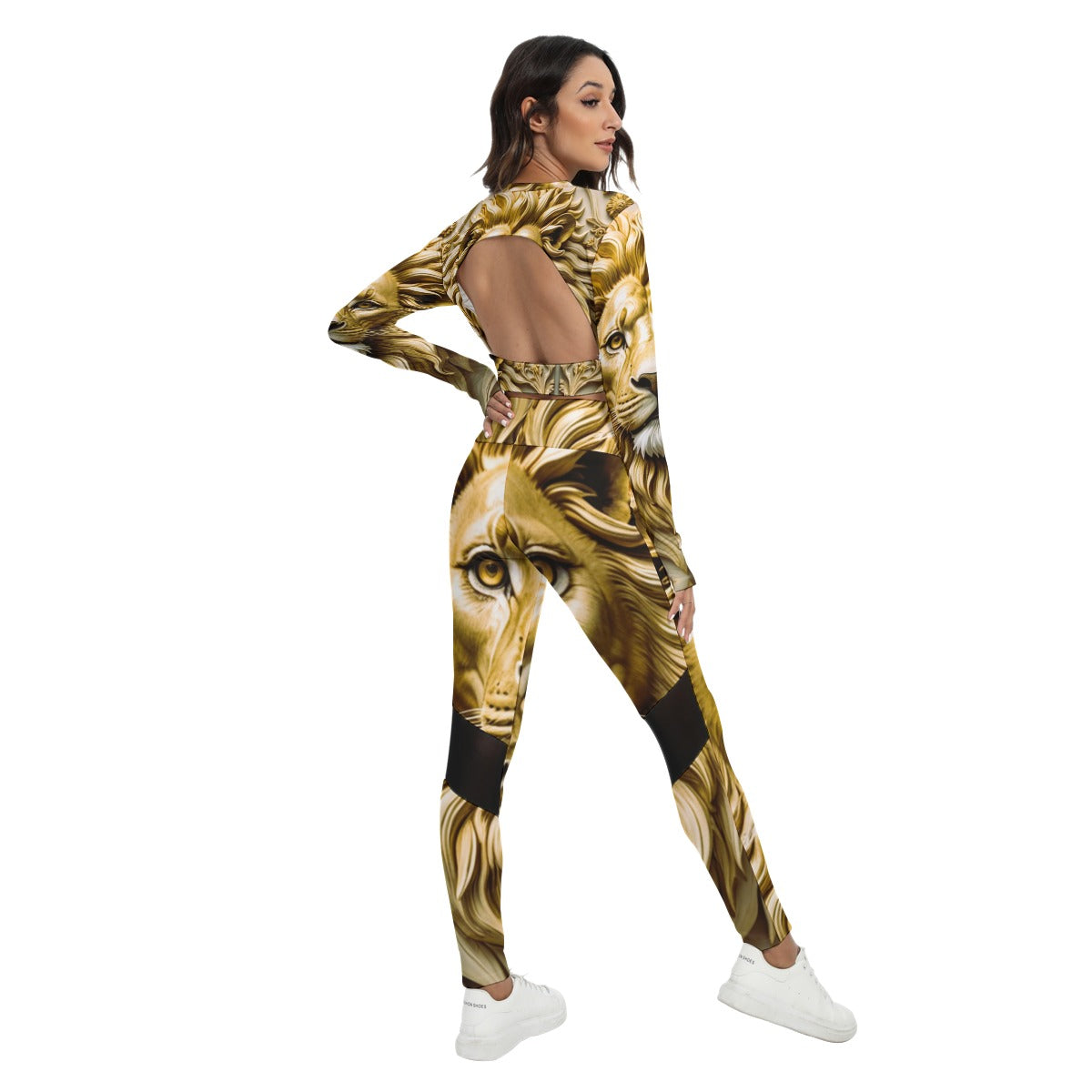 kokorepublic Print Women's Sport Set With Backless Top And Leggings