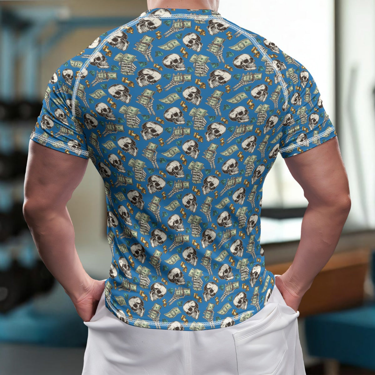 kokorepublic Print Unisex Yoga Sports Short Sleeve T-Shirt