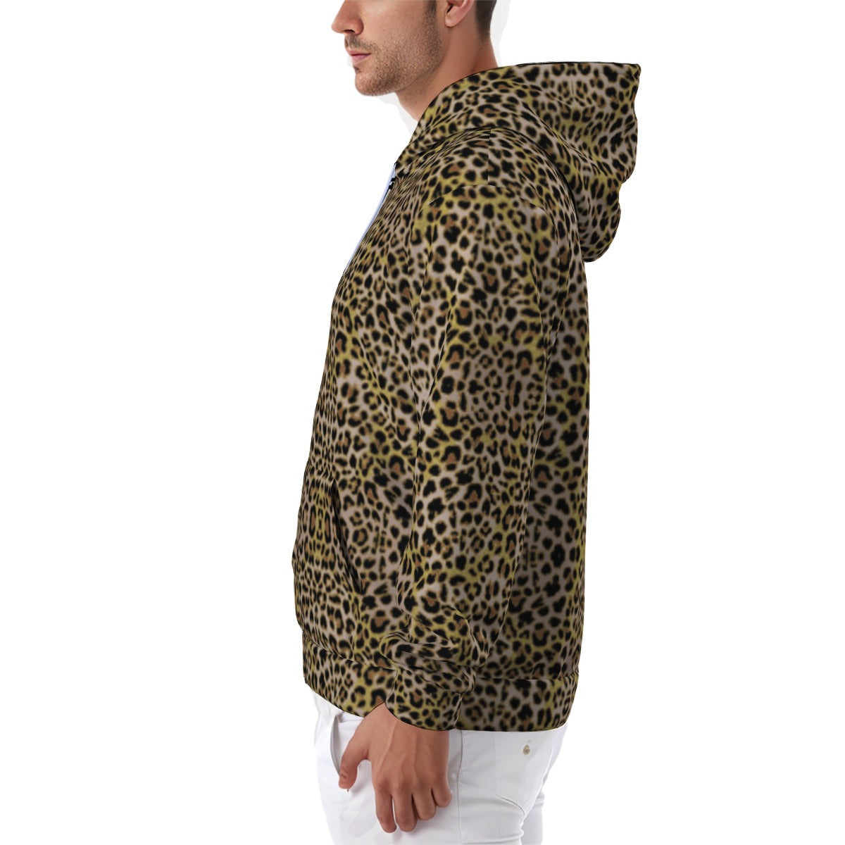 Print Zip Up Hoodie With Pocket