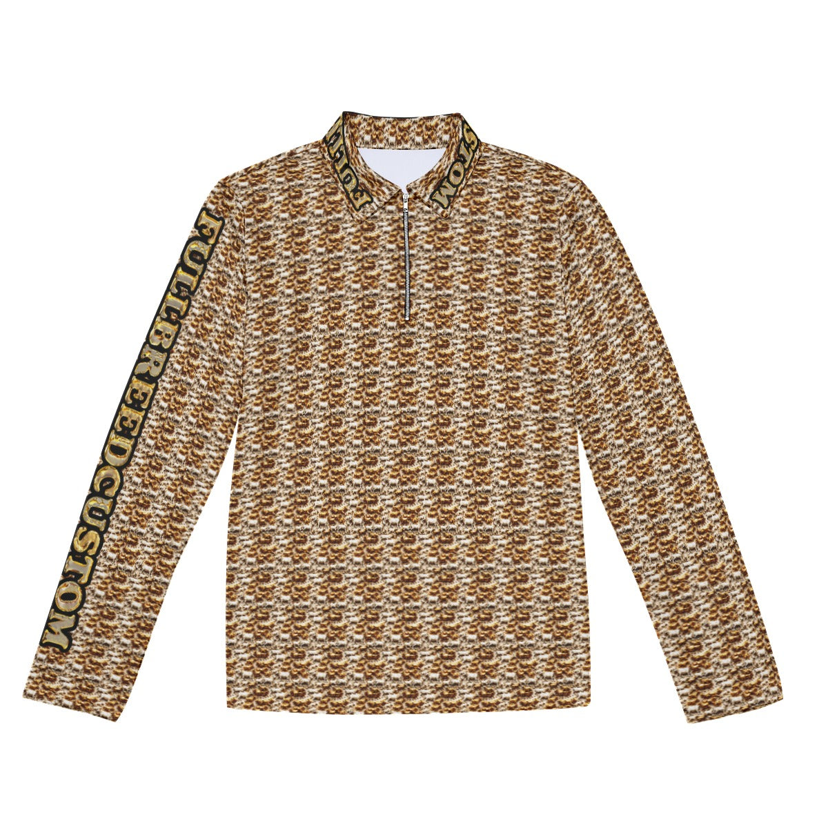 FullbreedCustom Print Men's Lapel T-shirt With Neckline Zipper Closure