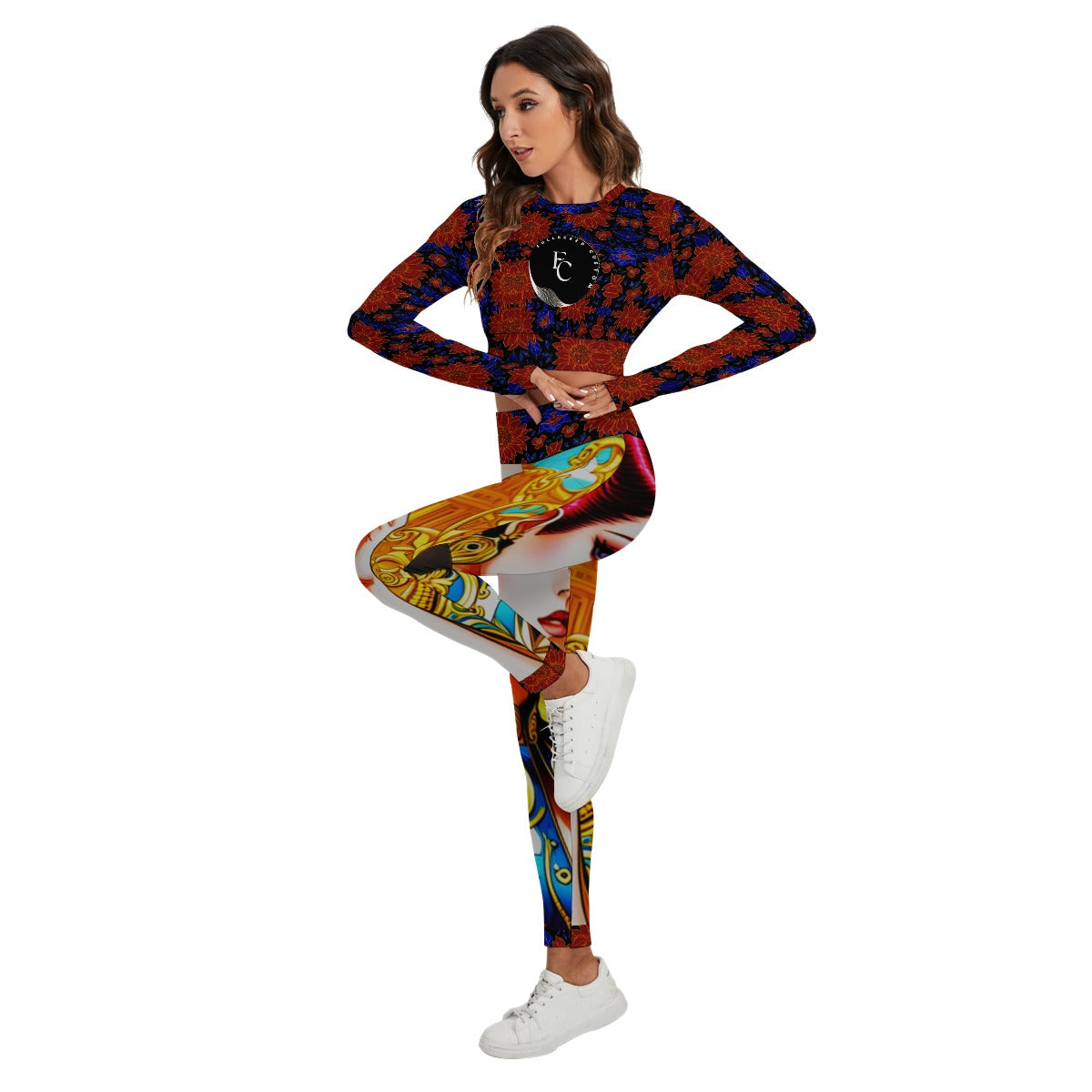 iamfullbreedcustom Print Women's Sport Set With Backless Top And Leggings