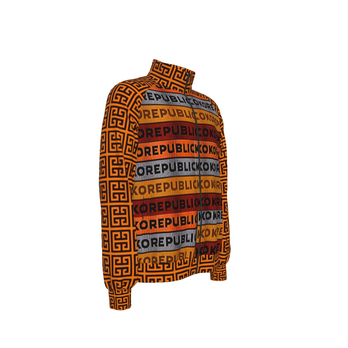 kokorepublic  Print Men's Raglan-Sleeve Stand Collar Jacket