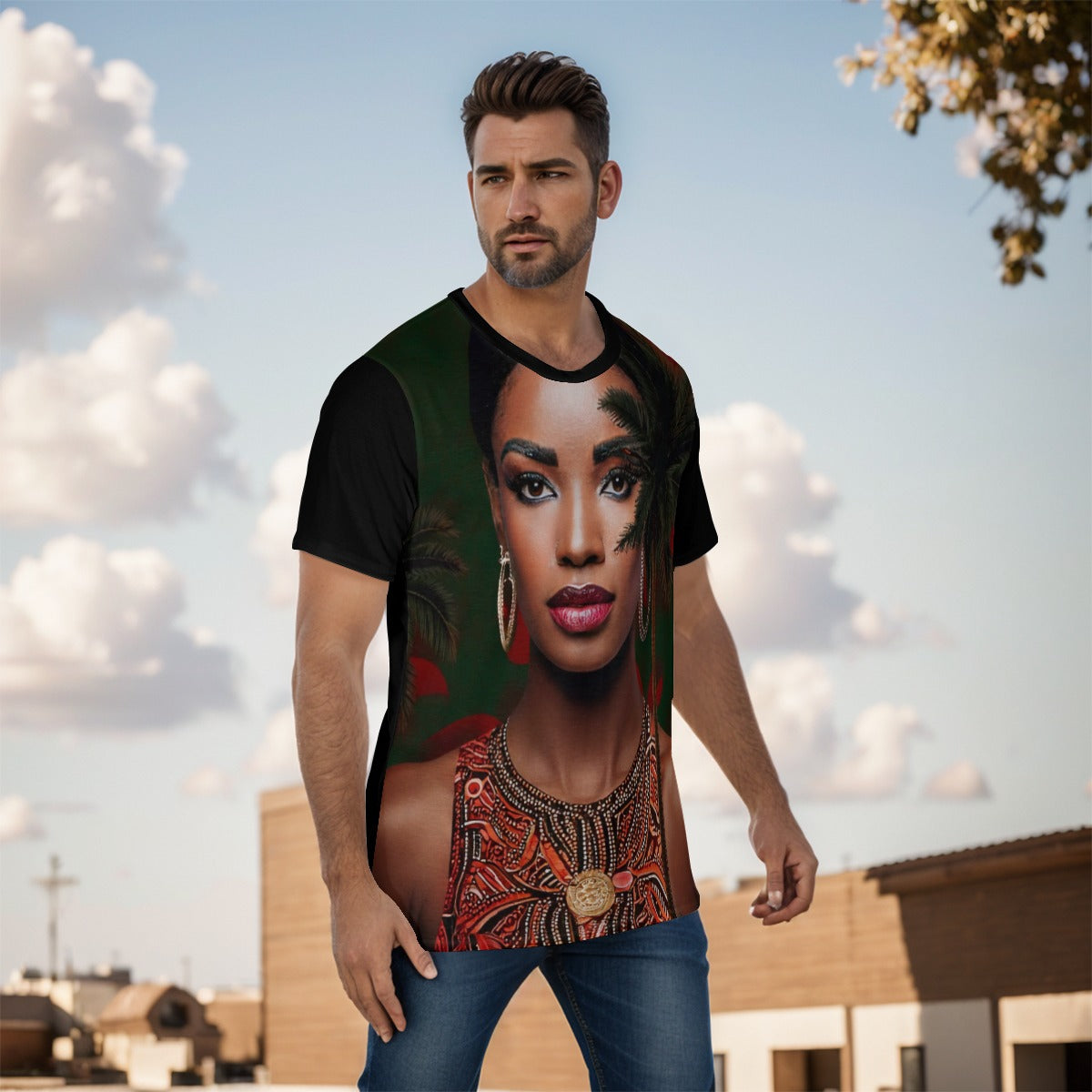 Nollywoodtrend Print Men's O-Neck T-Shirt