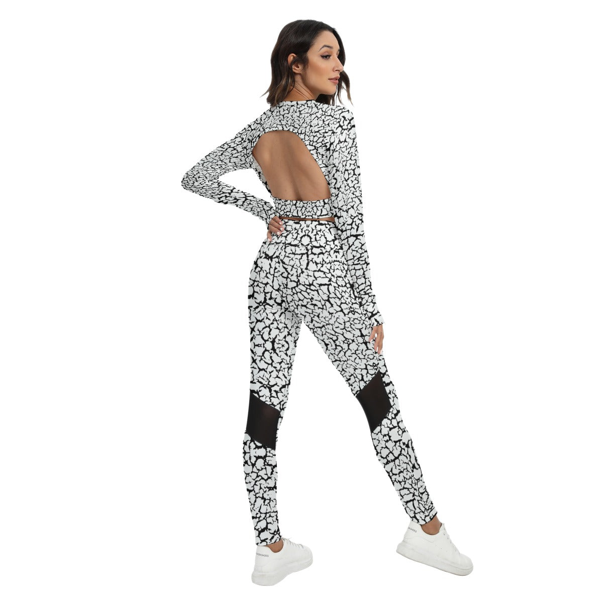 kokorepublic Print Women's Sport Set With Backless Top And Leggings