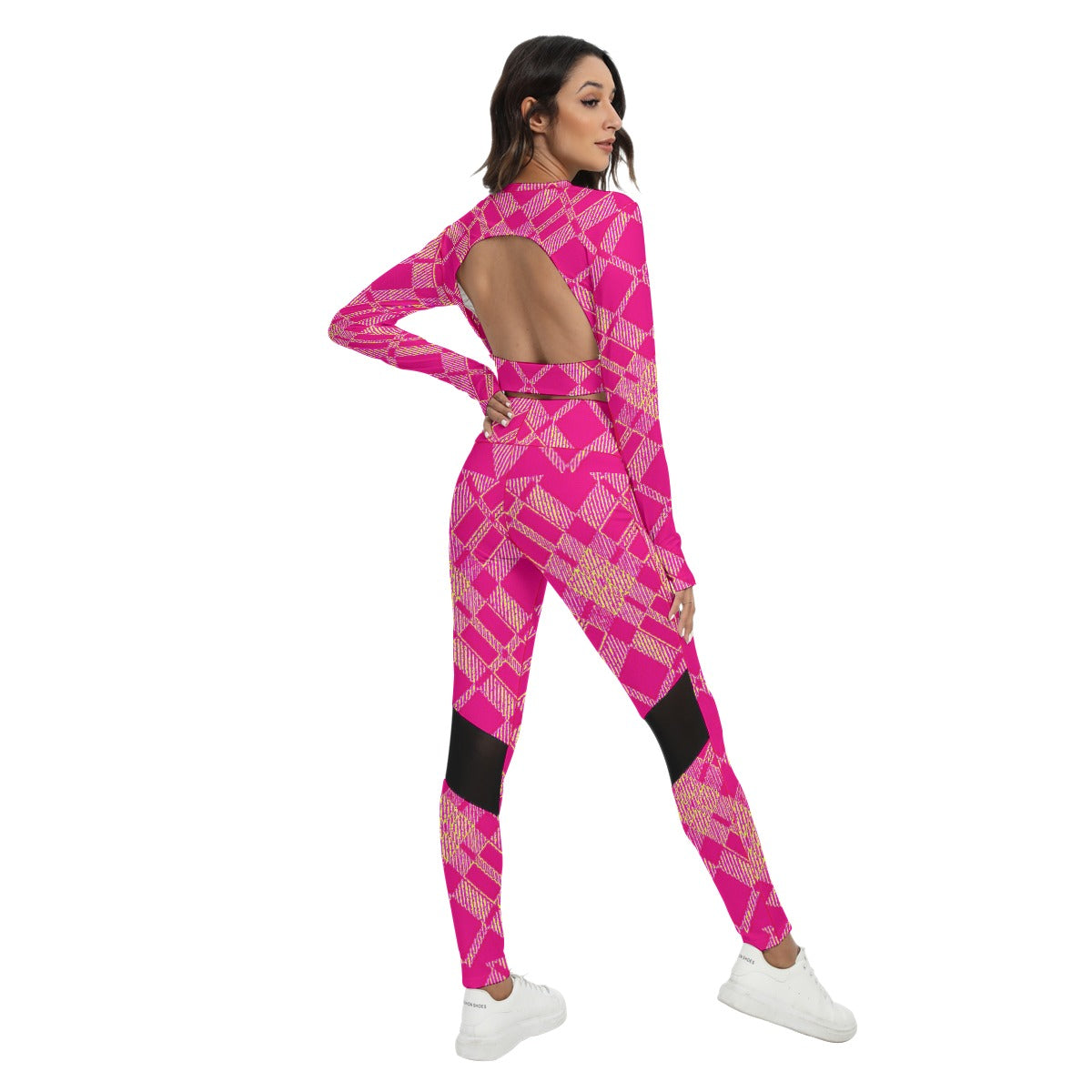 kokorepublicboutique  Print Women's Sport Set With Backless Top And Leggings