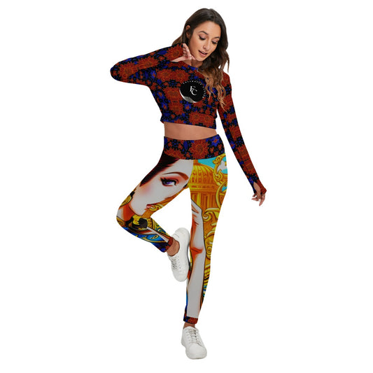 iamfullbreedcustom Print Women's Sport Set With Backless Top And Leggings
