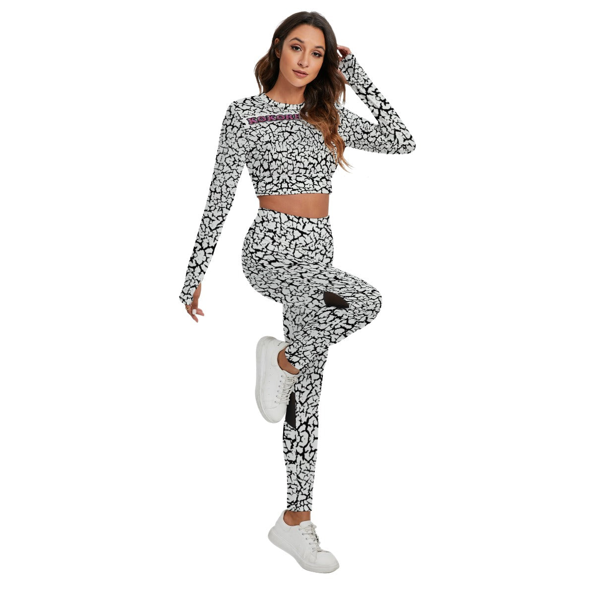 kokorepublic Print Women's Sport Set With Backless Top And Leggings