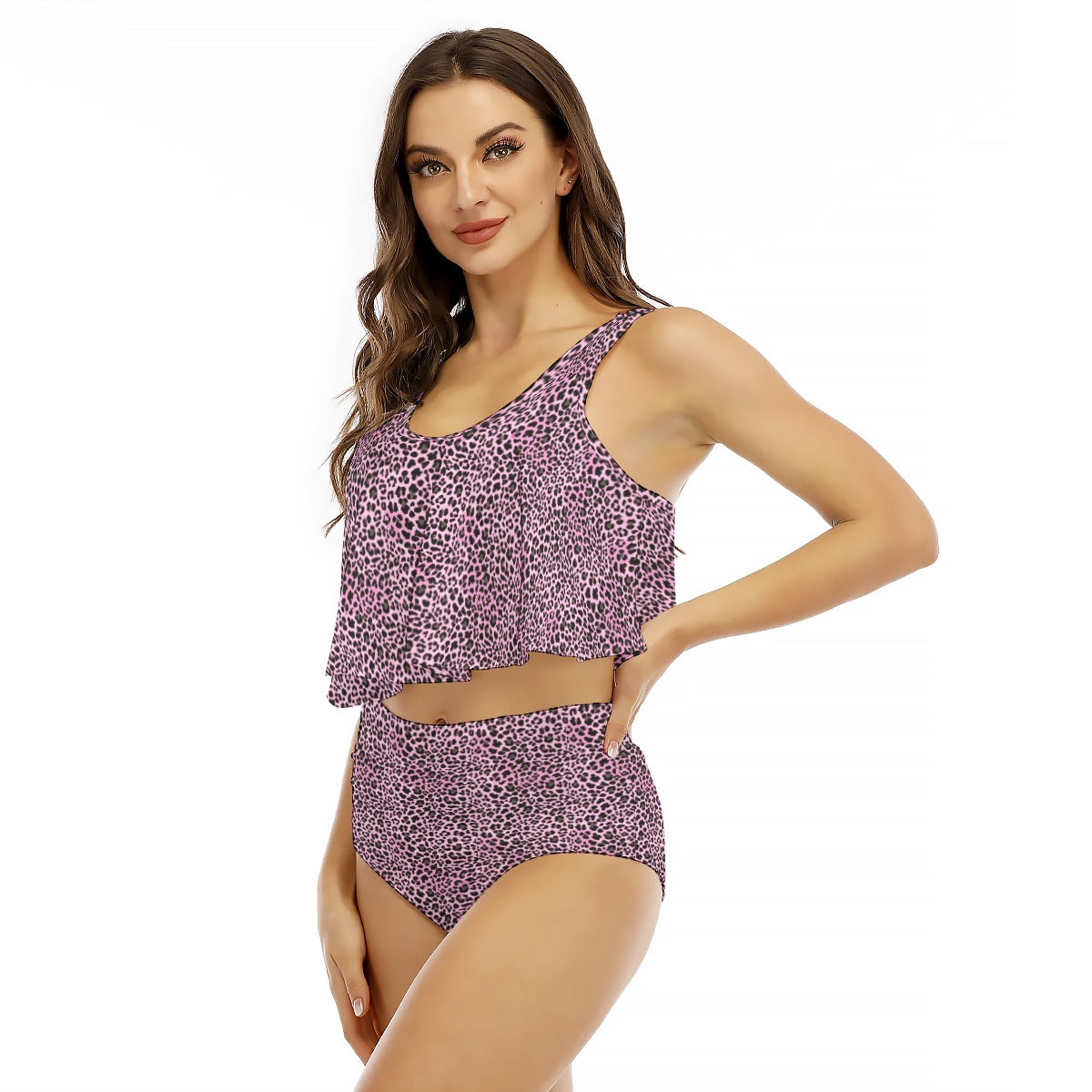 kokorepublic Print Women's Ruffled Vest Bikini Swimsuit