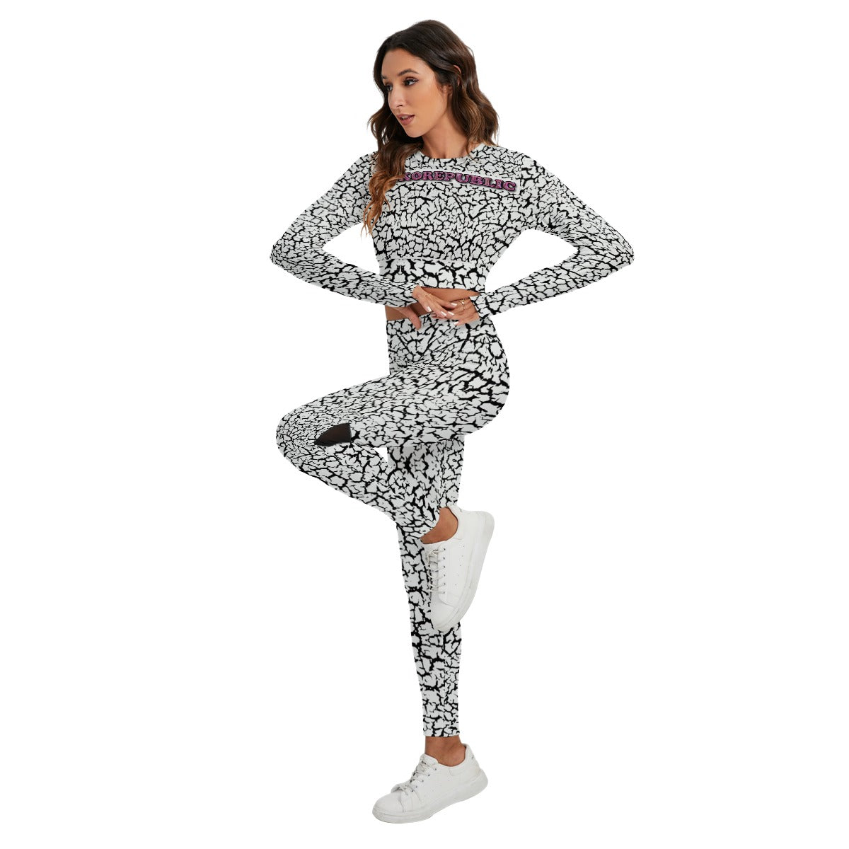 kokorepublic Print Women's Sport Set With Backless Top And Leggings