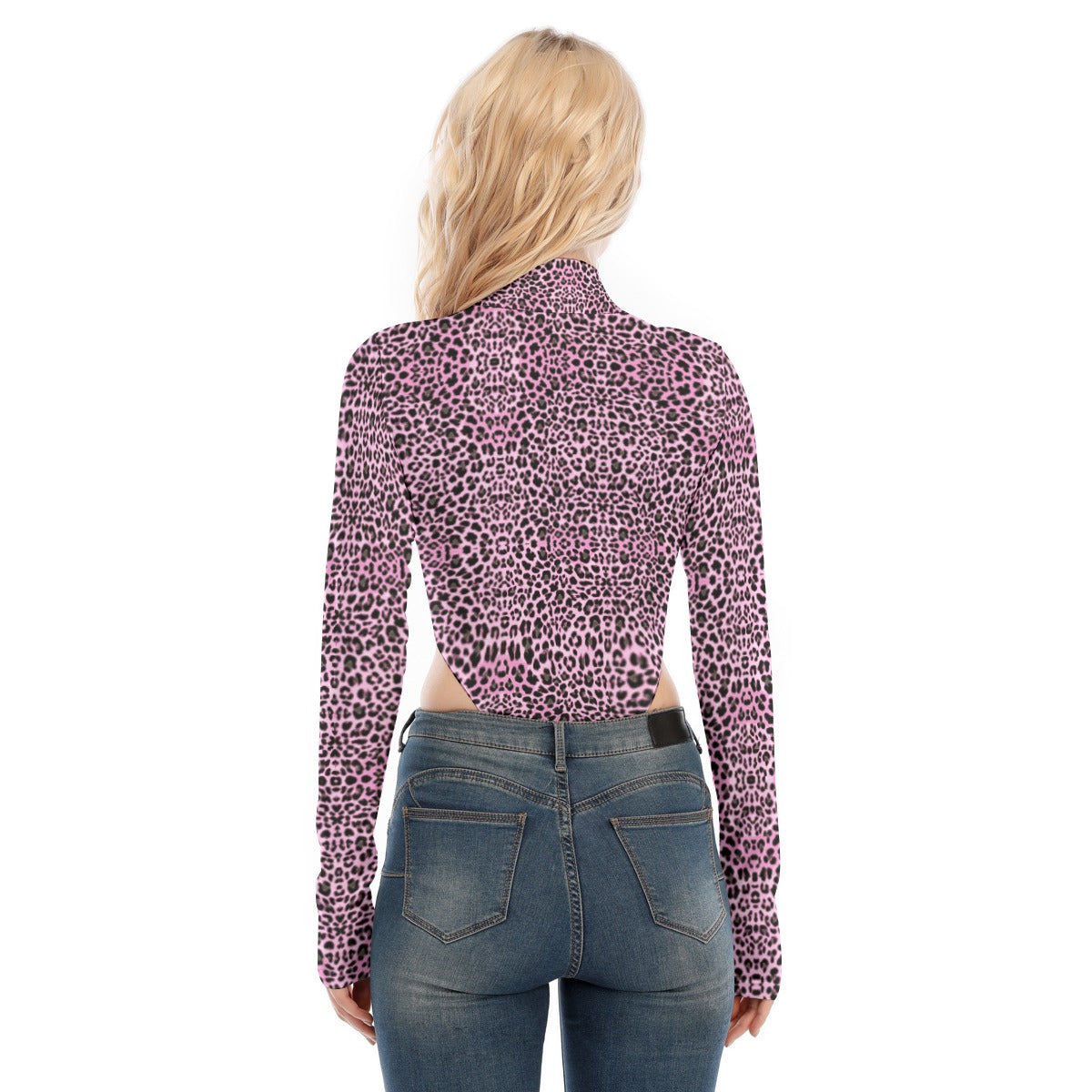 All-Over Print Women's Turtleneck Long Sleeve Jumpsuits
