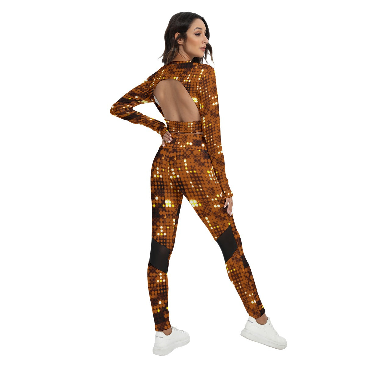 Kokorepublic  Print Women's Sport Set With Backless Top And Leggings