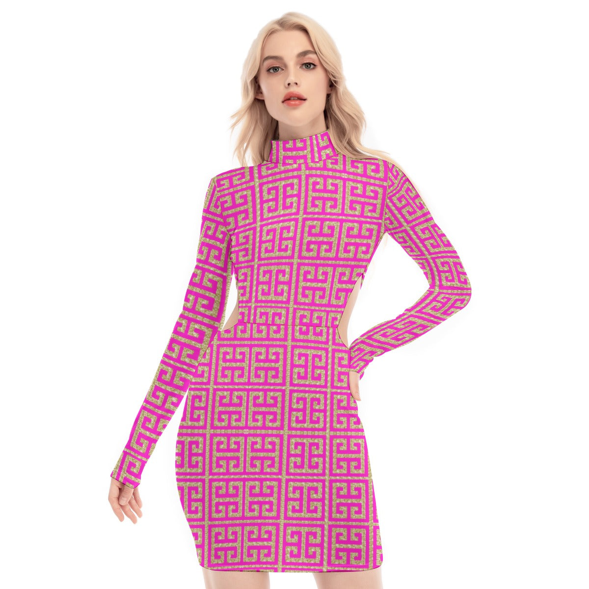 Kokorepublic Print Women's Waist Hollow Hip Dress