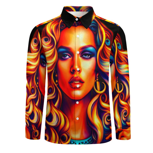 Kokorepublic Peach Velvet Casual One Pocket Long Sleeve Shirt