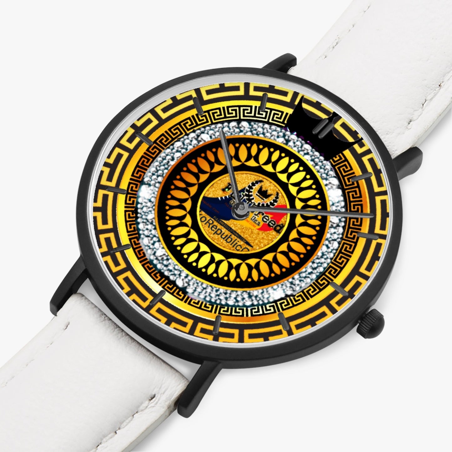 kokorepublic 163. Hot Selling Ultra-Thin Leather Strap Quartz Watch (Black With Indicators)