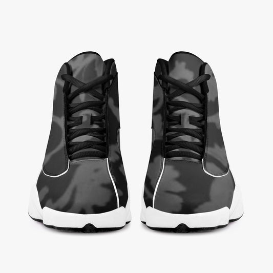 244. AJ13 High-Top Leather Basketball Sneakers - Black