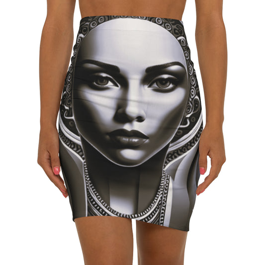 kokorepublic Women's Mid-Waist Pencil Skirt (AOP)