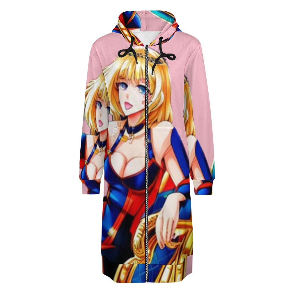 Women's full print long Hoodie