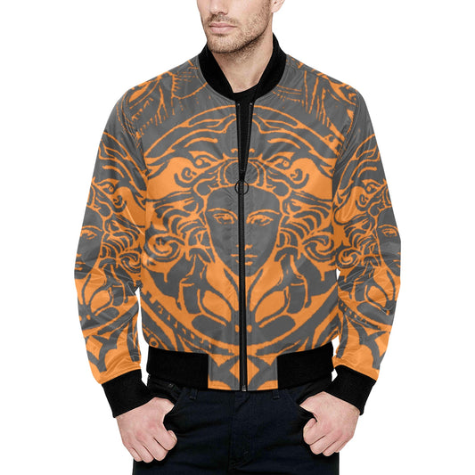 kokorepublic Men's All Over Print Quilted Bomber Jacket(Model H33)