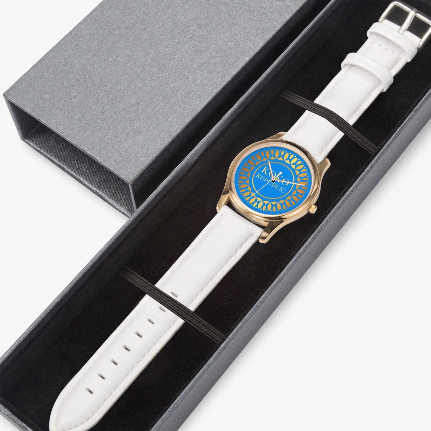 kokorepublic 150. Stylish Leather Strap Classic Quartz Watch (Gold)