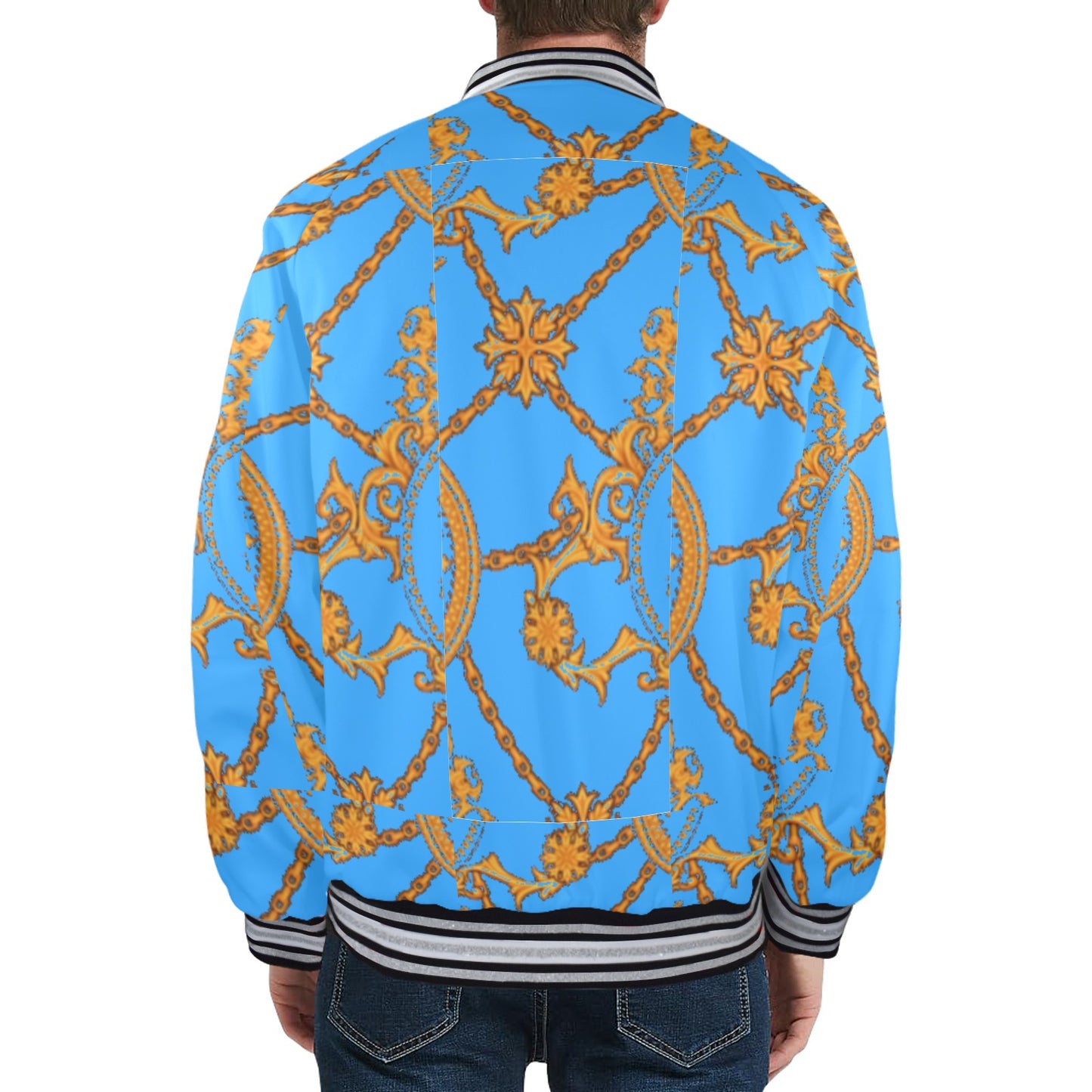 kokorepublic  New Men's Striped Trim Bomber Jacket